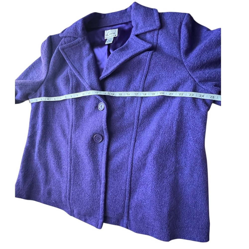 Linea by Louis Dell’Olio Purple Wool Blend Blazer‎ Career Office Plus Size 1X - Picture 4 of 12
